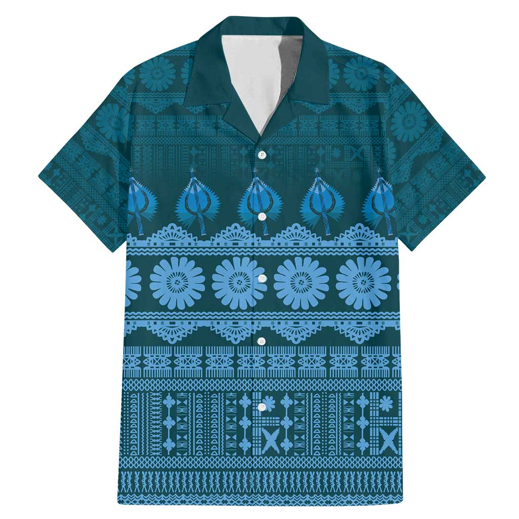 Bula Fiji Iri ni Meke Family Matching Mermaid Dress and Hawaiian Shirt Karakarawa Fijian Masi - Polynesian Pride