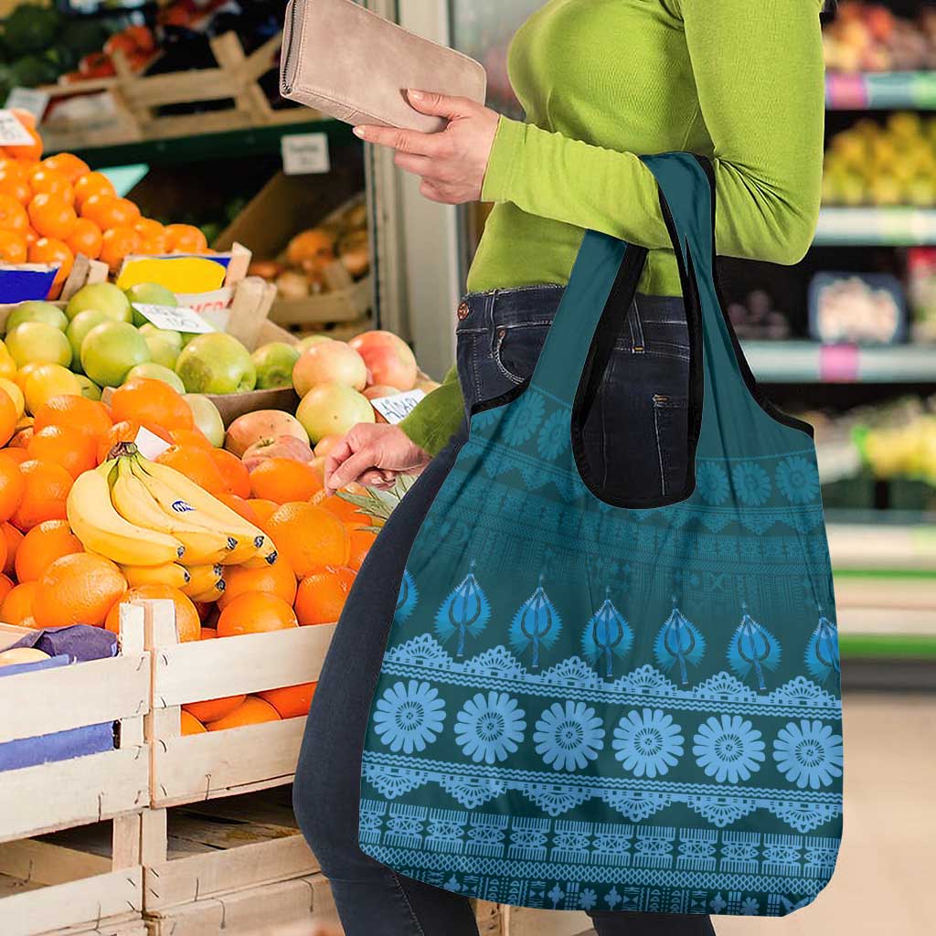 Bula Fiji Iri ni Meke Grocery Bag Karakarawa Fijian Masi LT14 - Polynesian Pride