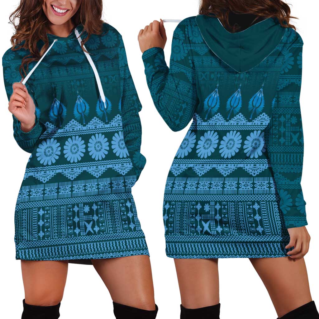 Bula Fiji Iri ni Meke Hoodie Dress Karakarawa Fijian Masi - Polynesian Pride