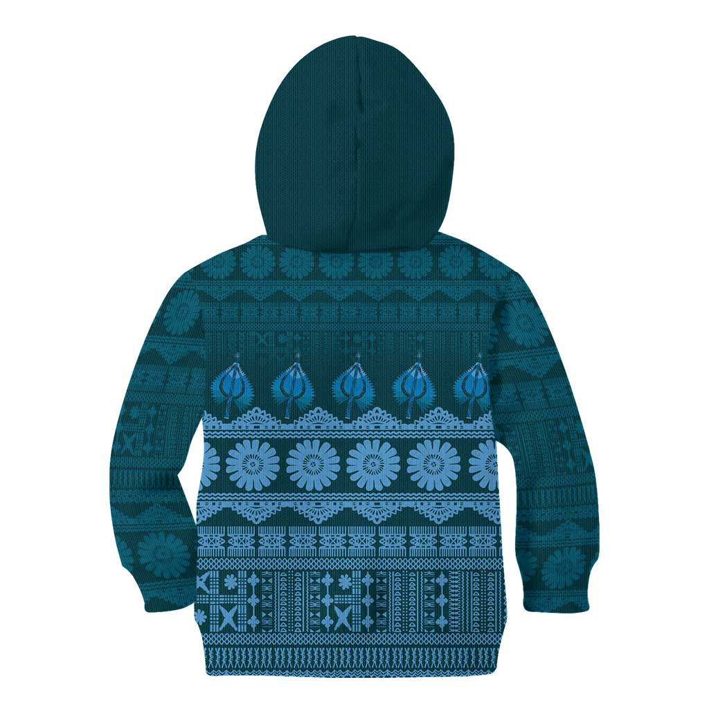 Bula Fiji Iri ni Meke Kid Hoodie Karakarawa Fijian Masi - Polynesian Pride