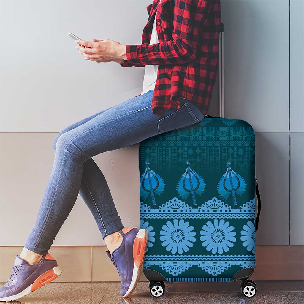 Bula Fiji Iri ni Meke Luggage Cover Karakarawa Fijian Masi - Polynesian Pride