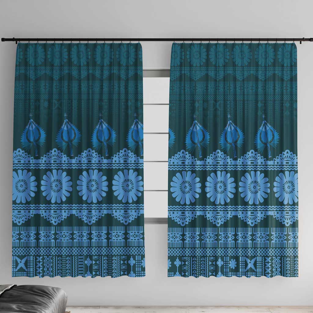 Bula Fiji Iri ni Meke Window Curtain Karakarawa Fijian Masi - Polynesian Pride