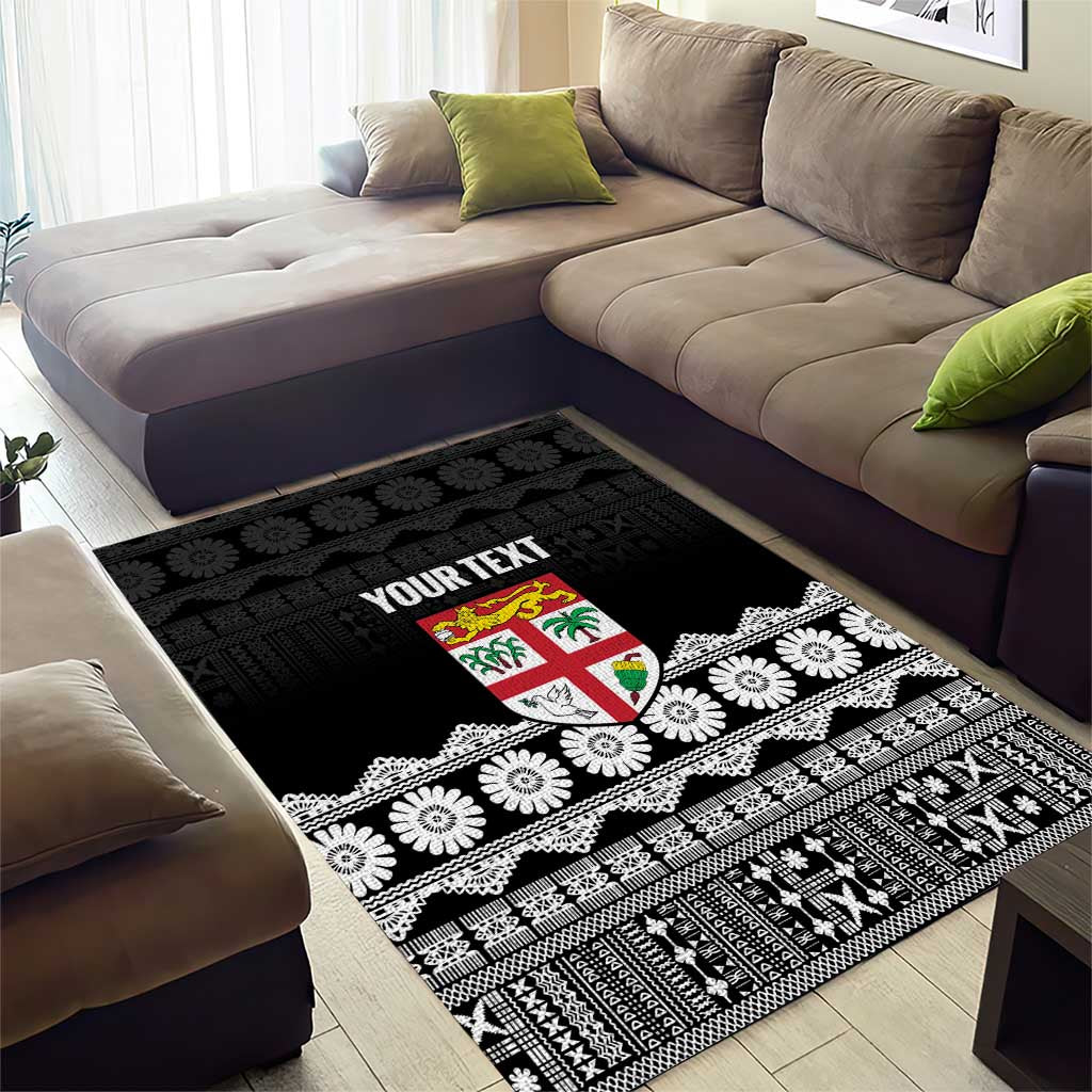 Fiji Tapa Rugby Custom Area Rug Go Fijiana LT14 - Polynesian Pride