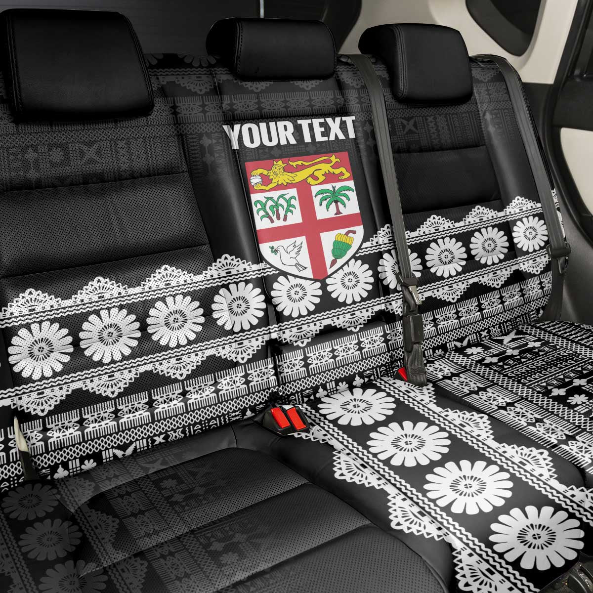 Fiji Tapa Rugby Custom Back Car Seat Cover Go Fijiana LT14 - Polynesian Pride