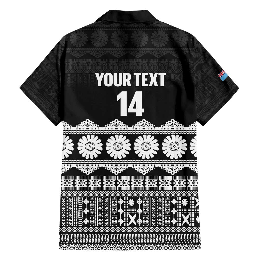 Fiji Tapa Rugby Custom Family Matching Short Sleeve Bodycon Dress and Hawaiian Shirt Go Fijiana - Polynesian Pride