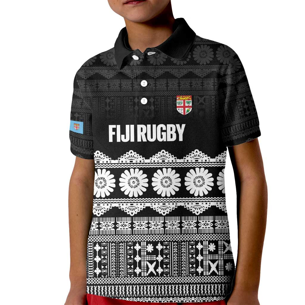 Fiji Tapa Rugby Custom Kid Polo Shirt Go Fijiana - Polynesian Pride