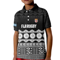 Fiji Tapa Rugby Custom Kid Polo Shirt Go Fijiana - Polynesian Pride