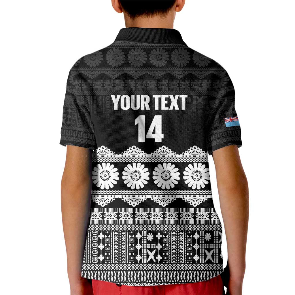 Fiji Tapa Rugby Custom Kid Polo Shirt Go Fijiana - Polynesian Pride