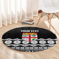 Fiji Tapa Rugby Custom Round Carpet Go Fijiana - Polynesian Pride