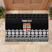 Fiji Tapa Rugby Custom Rubber Doormat Go Fijiana - Polynesian Pride