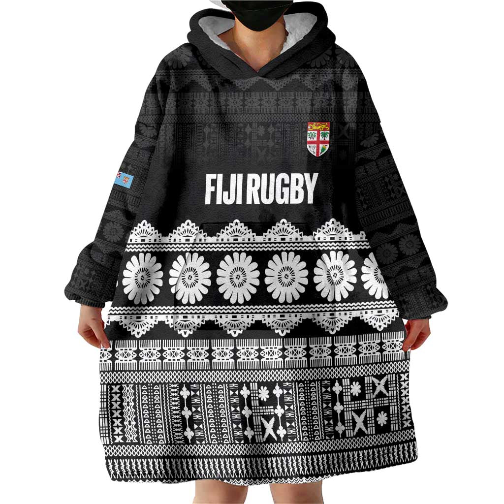 Fiji Tapa Rugby Custom Wearable Blanket Hoodie Go Fijiana - Polynesian Pride