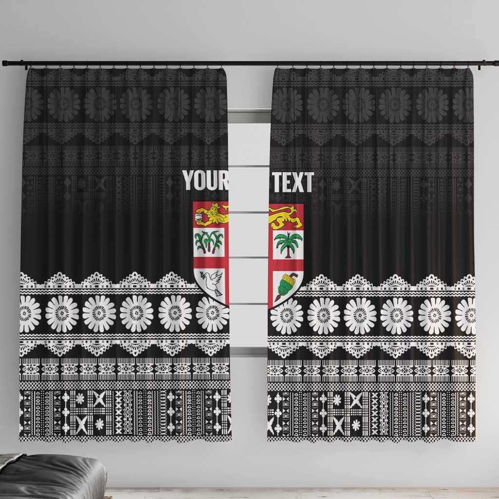 Fiji Tapa Rugby Custom Window Curtain Go Fijiana - Polynesian Pride