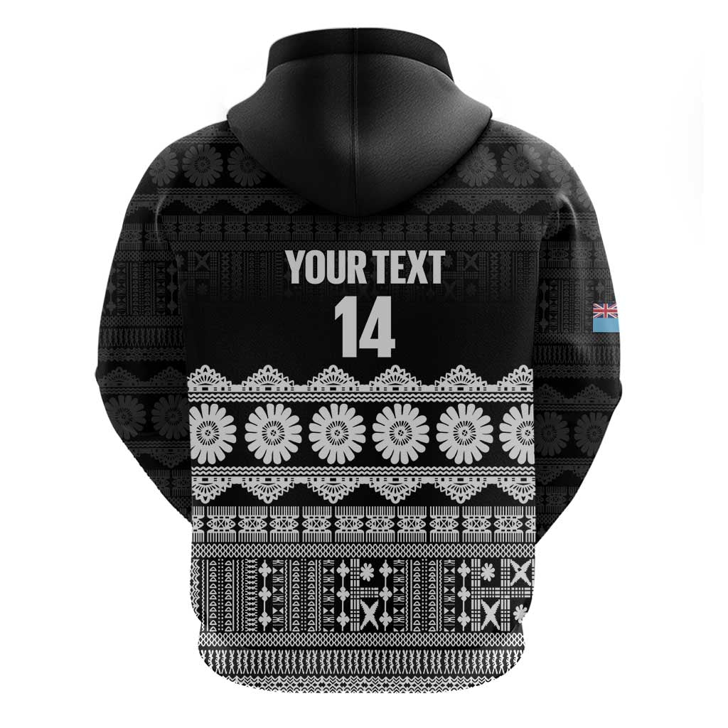 Fiji Tapa Rugby Custom Zip Hoodie Go Fijiana - Polynesian Pride