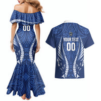 Auckland 2026 Rugby Custom Couples Matching Mermaid Dress and Hawaiian Shirt NZ Maori Silver Fern LT14 - Polynesian Pride