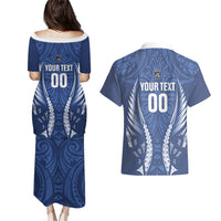 Auckland 2026 Rugby Custom Couples Matching Puletasi and Hawaiian Shirt NZ Maori Silver Fern LT14 - Polynesian Pride