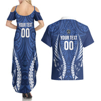 Auckland 2026 Rugby Custom Couples Matching Summer Maxi Dress and Hawaiian Shirt NZ Maori Silver Fern LT14 - Polynesian Pride