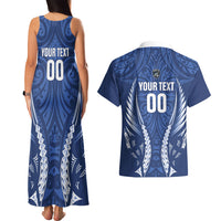 Auckland 2026 Rugby Custom Couples Matching Tank Maxi Dress and Hawaiian Shirt NZ Maori Silver Fern LT14 - Polynesian Pride