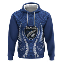 Auckland 2026 Rugby Custom Hoodie NZ Maori Silver Fern LT14 Pullover Hoodie Blue - Polynesian Pride