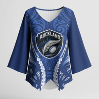 Auckland 2026 Rugby Custom Kimono Sleeve Blouse NZ Maori Silver Fern