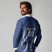 Auckland 2026 Rugby Custom Long Sleeve Polo Shirt NZ Maori Silver Fern LT14 - Polynesian Pride