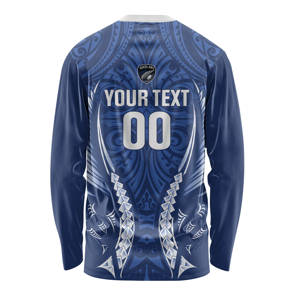 Auckland 2026 Rugby Custom Long Sleeve Shirt NZ Maori Silver Fern