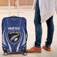 Auckland 2026 Rugby Custom Luggage Cover NZ Maori Silver Fern LT14 Blue - Polynesian Pride