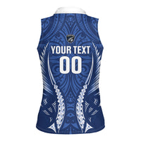 Auckland 2026 Rugby Custom Women Sleeveless Polo Shirt NZ Maori Silver Fern LT14 - Polynesian Pride