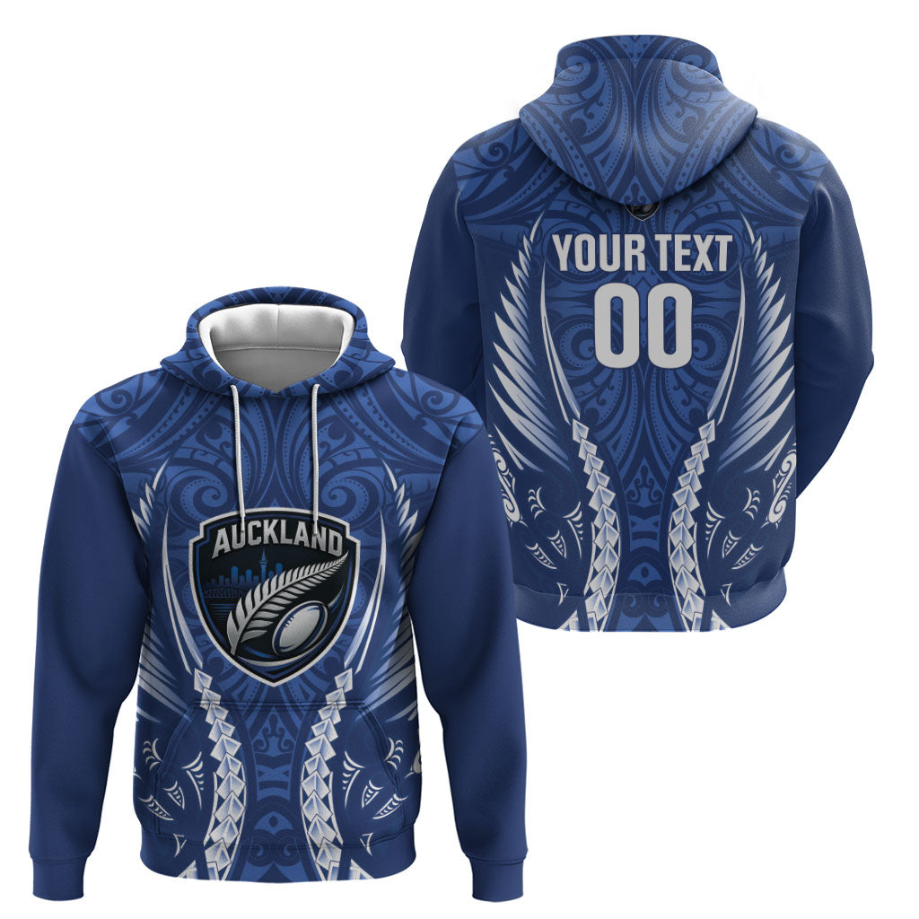 Auckland 2026 Rugby Custom Zip Hoodie NZ Maori Silver Fern