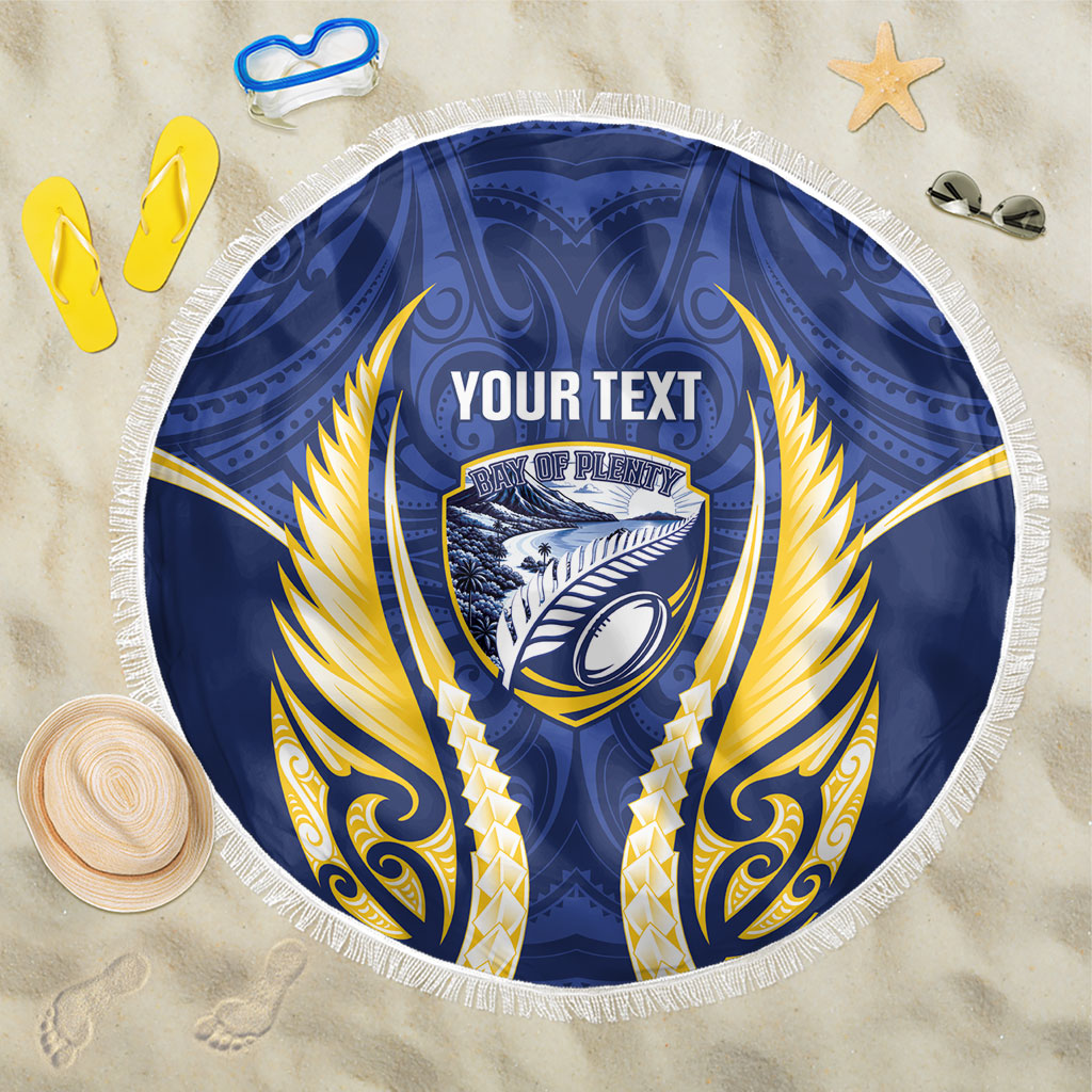 Bay of Plenty 2026 Rugby Custom Beach Blanket NZ Maori Silver Fern