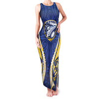 Bay of Plenty 2026 Rugby Custom Family Matching Tank Maxi Dress and Hawaiian Shirt NZ Maori Silver Fern LT14 Mom's Dress Blue - Polynesian Pride