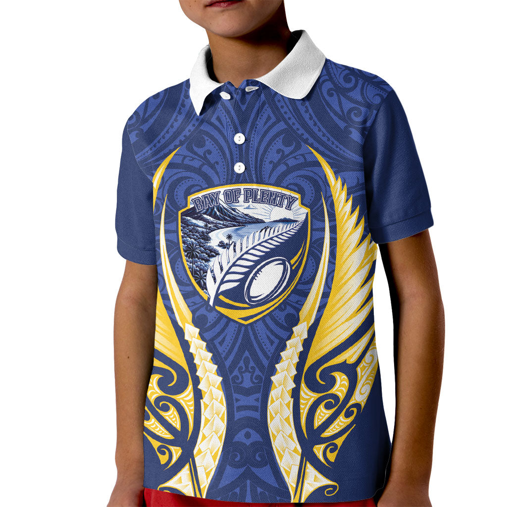 Bay of Plenty 2026 Rugby Custom Kid Polo Shirt NZ Maori Silver Fern