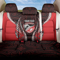 Canterbury 2026 Rugby Custom Back Car Seat Cover NZ Maori Silver Fern LT14 One Size Red - Polynesian Pride