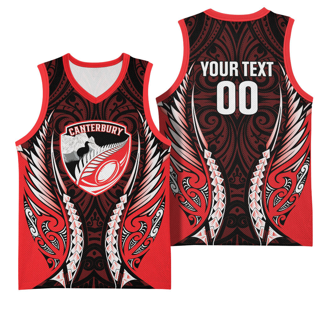 Canterbury 2026 Rugby Custom Basketball Jersey NZ Maori Silver Fern LT14 - Polynesian Pride