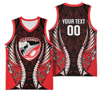 Canterbury 2026 Rugby Custom Basketball Jersey NZ Maori Silver Fern LT14 - Polynesian Pride