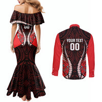 Canterbury 2026 Rugby Custom Couples Matching Mermaid Dress and Long Sleeve Button Shirt NZ Maori Silver Fern LT14 - Polynesian Pride