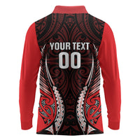 Canterbury 2026 Rugby Custom Long Sleeve Polo Shirt NZ Maori Silver Fern LT14 - Polynesian Pride