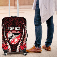 Canterbury 2026 Rugby Custom Luggage Cover NZ Maori Silver Fern LT14 Red - Polynesian Pride