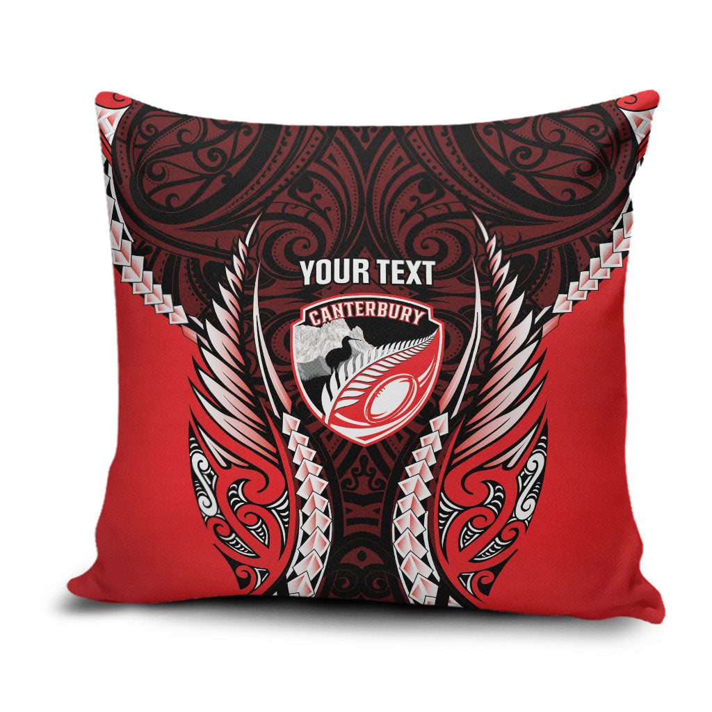 Canterbury 2026 Rugby Custom Pillow Cover NZ Maori Silver Fern