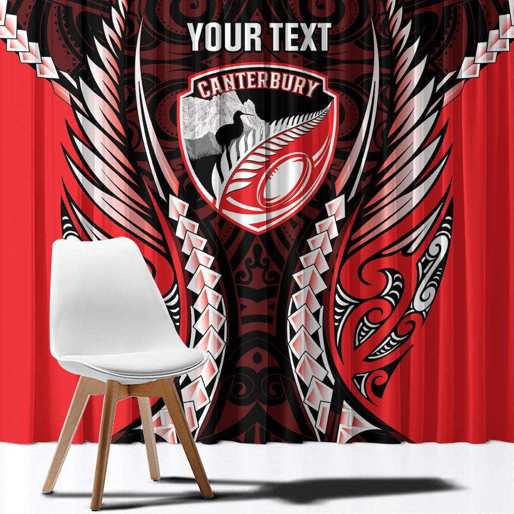 Canterbury 2026 Rugby Custom Window Curtain NZ Maori Silver Fern