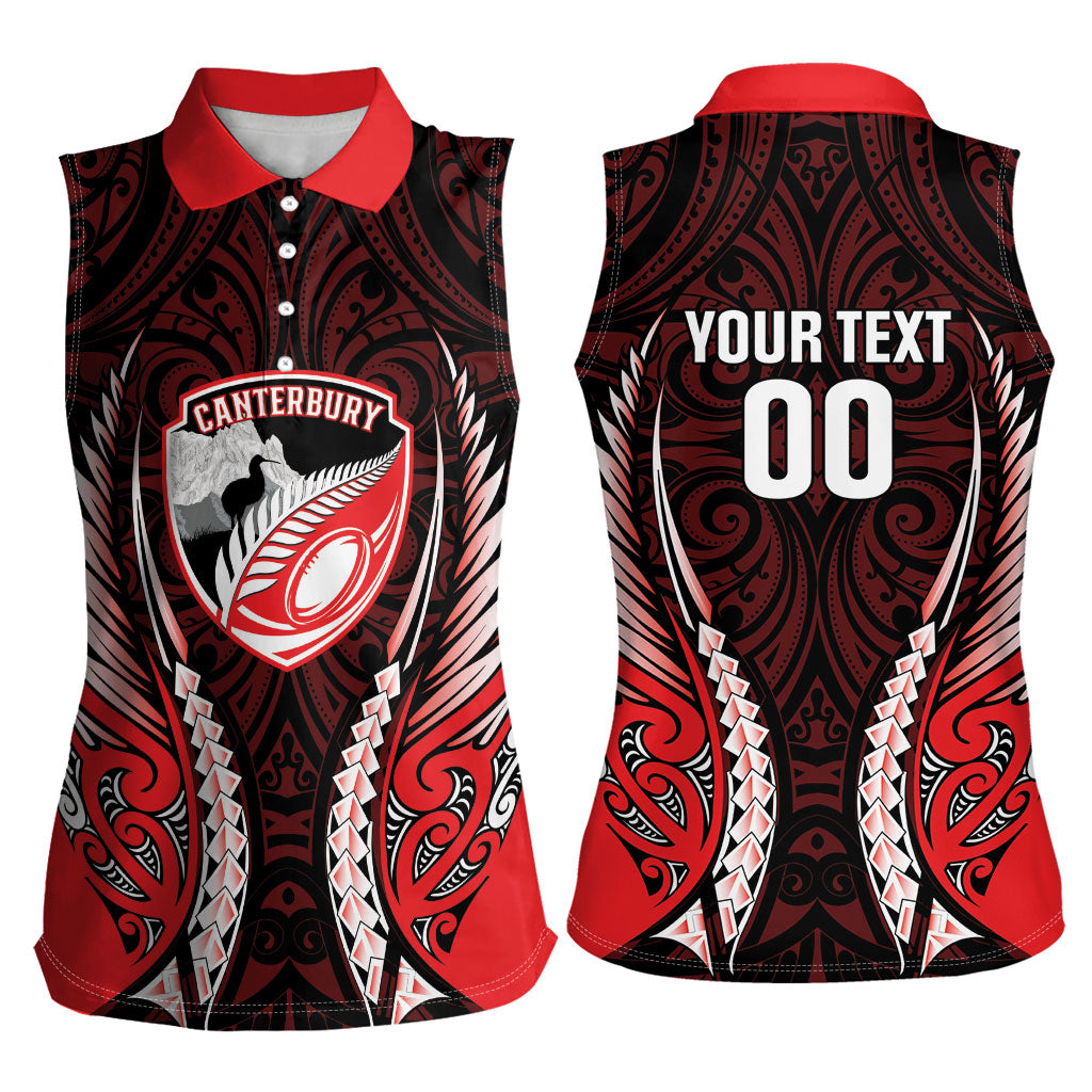 Canterbury 2026 Rugby Custom Women Sleeveless Polo Shirt NZ Maori Silver Fern