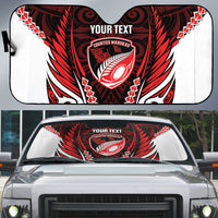 Counties Manukau 2026 Rugby Custom Auto Sun Shade NZ Maori Silver Fern LT14 Red - Polynesian Pride