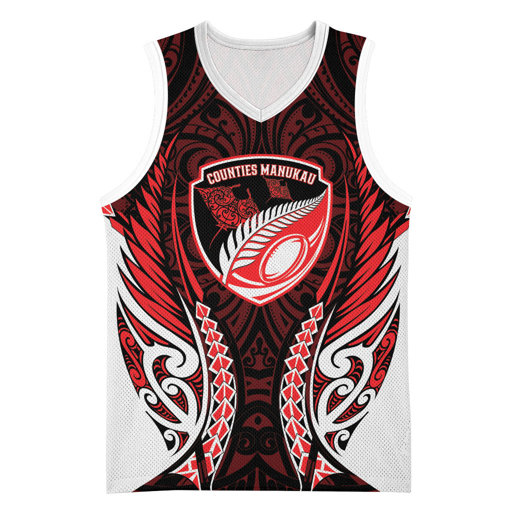 Counties Manukau 2026 Rugby Custom Basketball Jersey NZ Maori Silver Fern