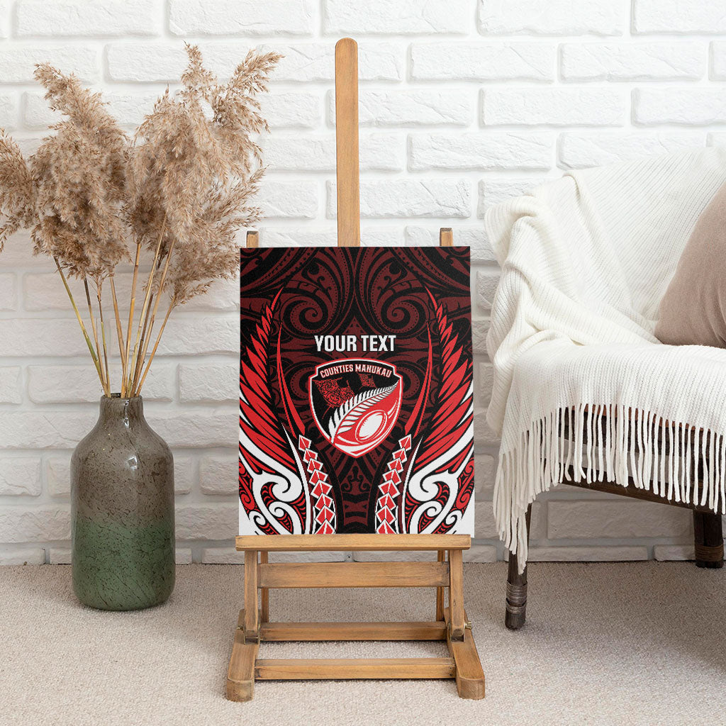 Counties Manukau 2026 Rugby Custom Canvas Wall Art NZ Maori Silver Fern LT14 - Polynesian Pride