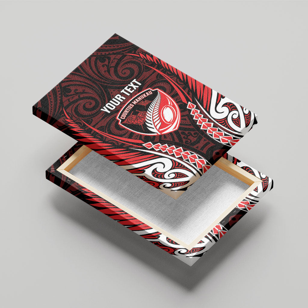 Counties Manukau 2026 Rugby Custom Canvas Wall Art NZ Maori Silver Fern LT14 - Polynesian Pride