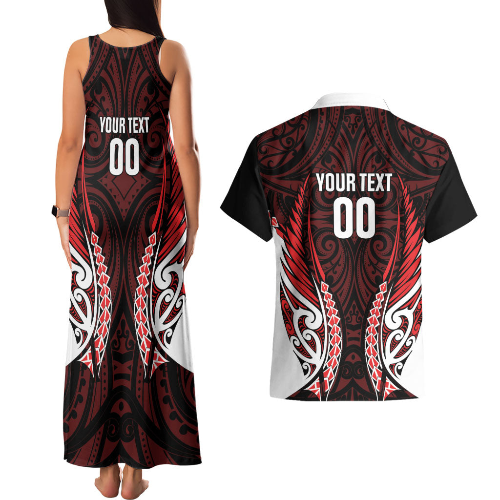 Counties Manukau 2026 Rugby Custom Couples Matching Tank Maxi Dress and Hawaiian Shirt NZ Maori Silver Fern LT14 - Polynesian Pride