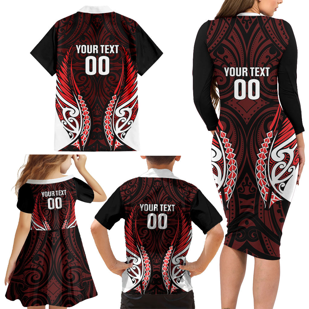 Counties Manukau 2026 Rugby Custom Family Matching Long Sleeve Bodycon Dress and Hawaiian Shirt NZ Maori Silver Fern LT14 - Polynesian Pride