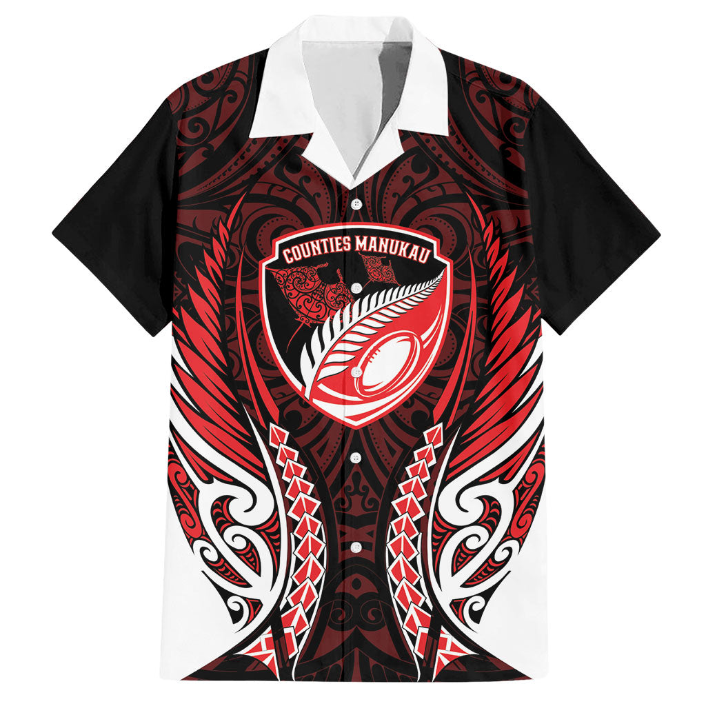 Counties Manukau 2026 Rugby Custom Hawaiian Shirt NZ Maori Silver Fern