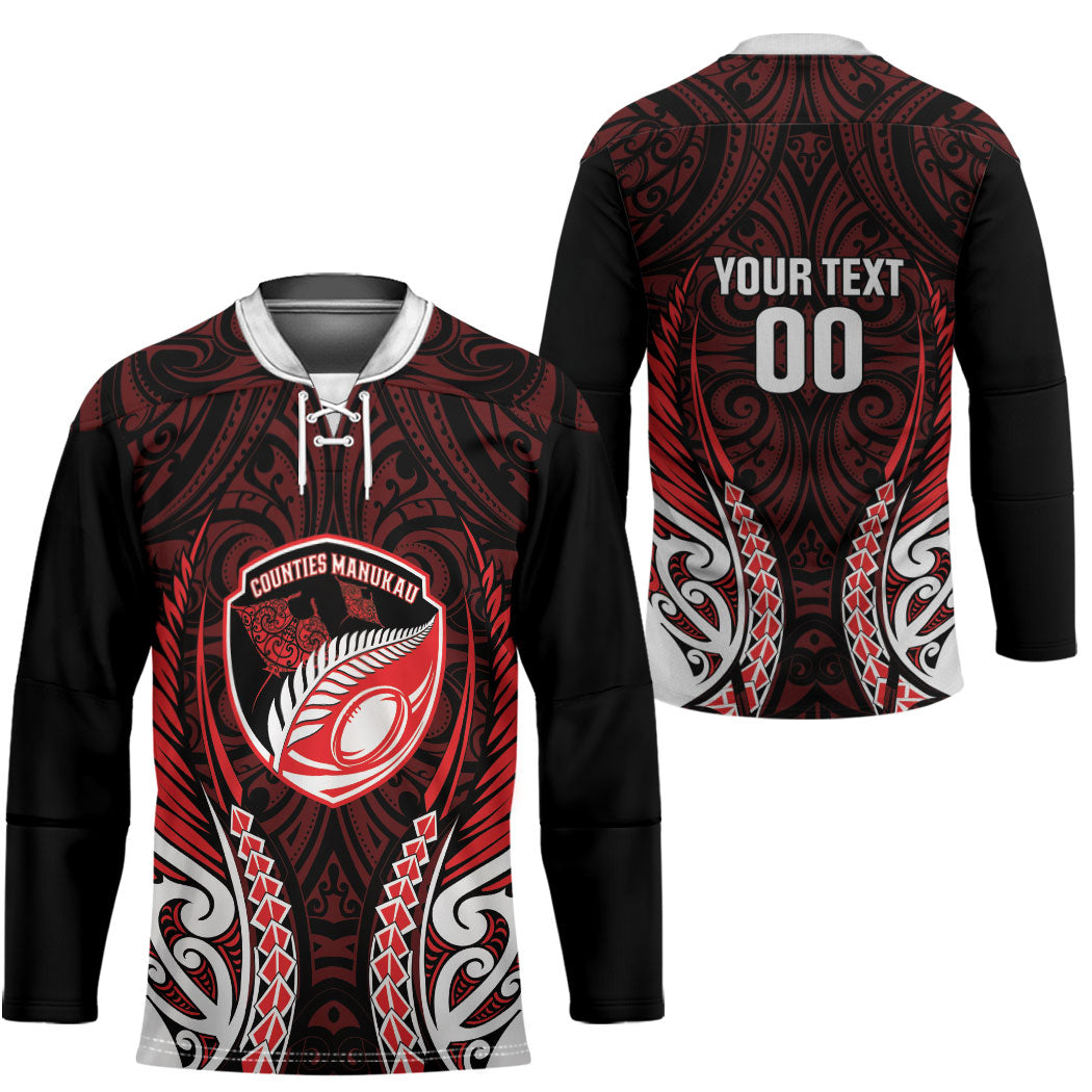 Counties Manukau 2026 Rugby Custom Hockey Jersey NZ Maori Silver Fern