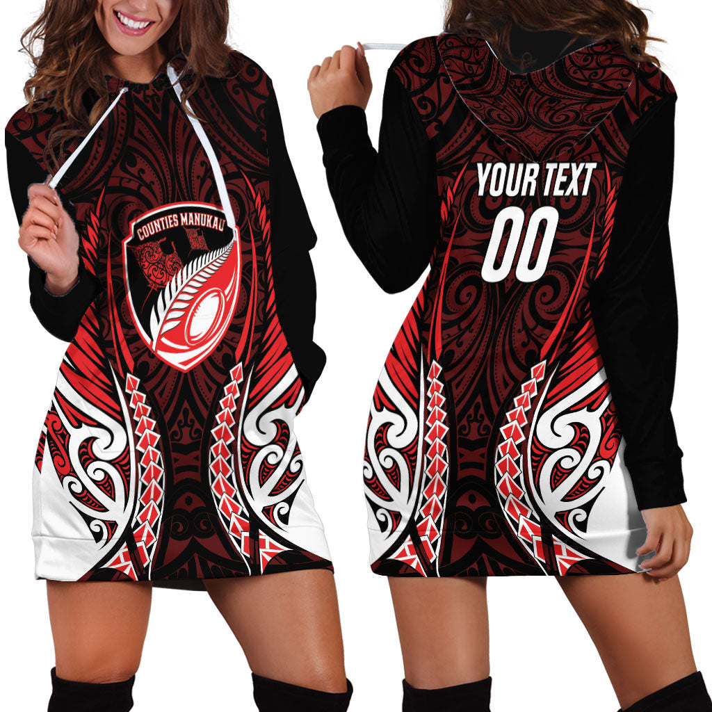 Counties Manukau 2026 Rugby Custom Hoodie Dress NZ Maori Silver Fern LT14 - Polynesian Pride
