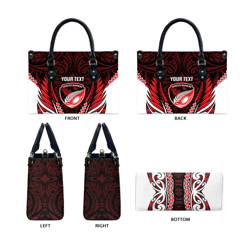 Counties Manukau 2026 Rugby Custom Leather Bag NZ Maori Silver Fern